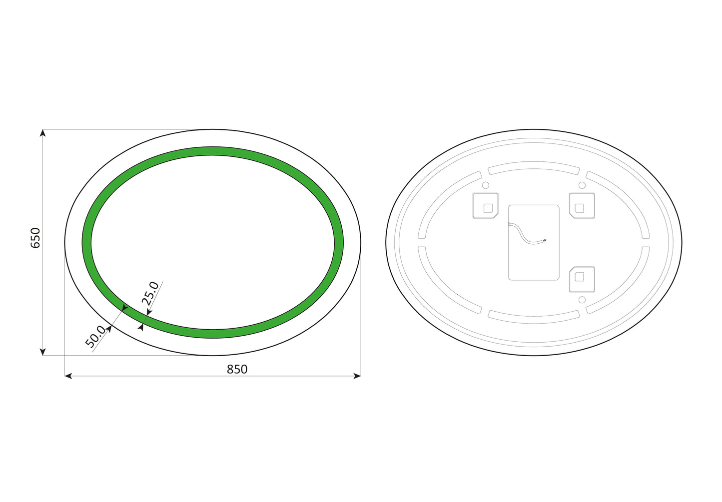 Spogulis Dions 85/65 cm