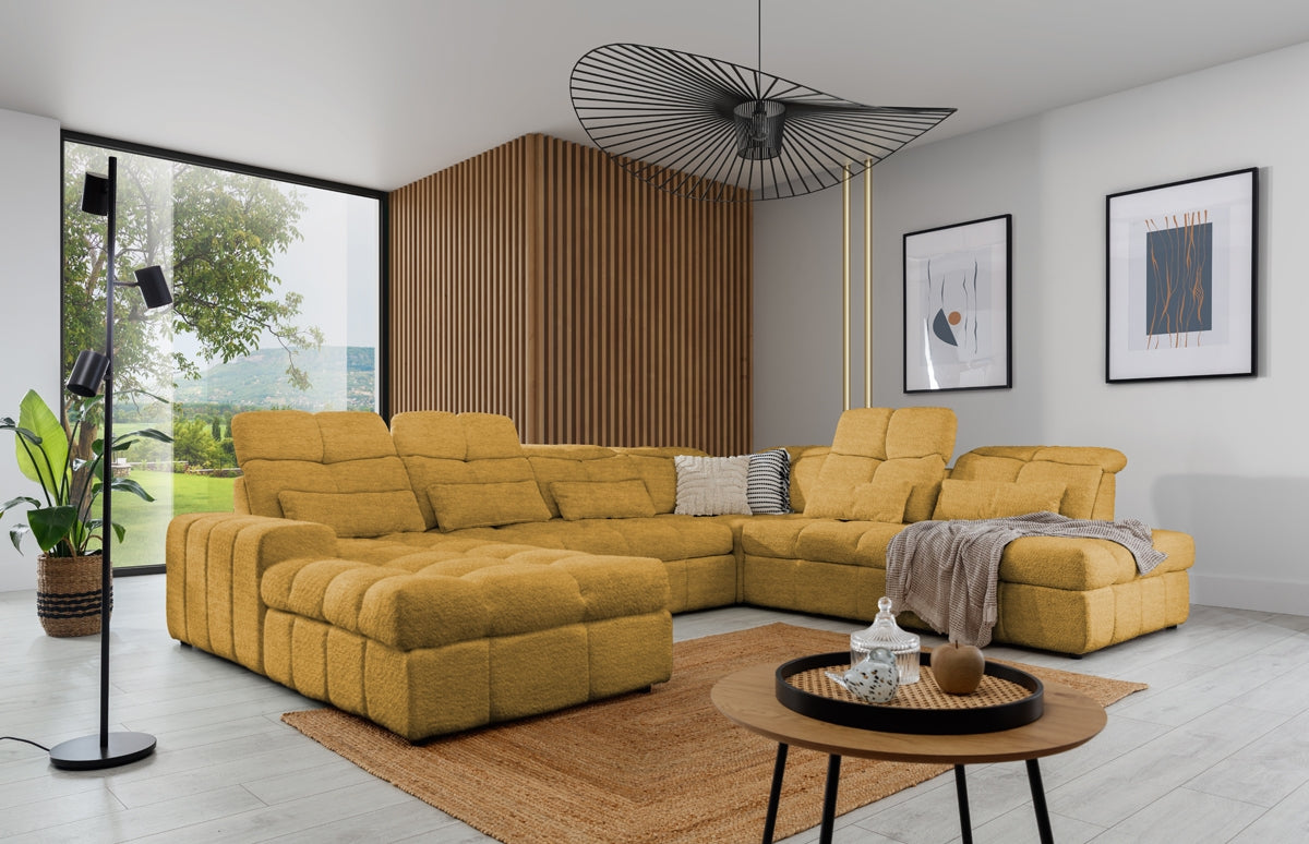 Dīvāns Marseille 342/107/205-280 cm Vogue 8 Amber - N1 Home