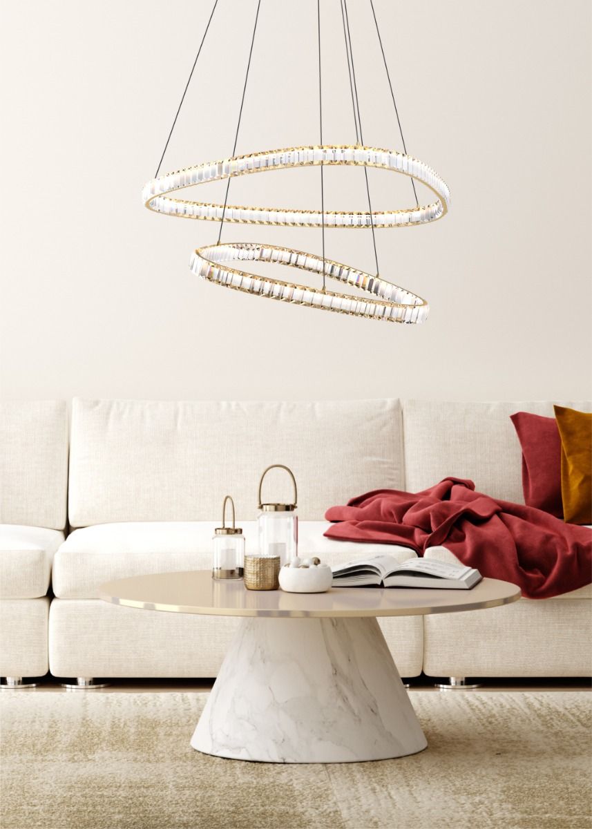 Piekaramā lampa Athena 150/80/80 cm zelts