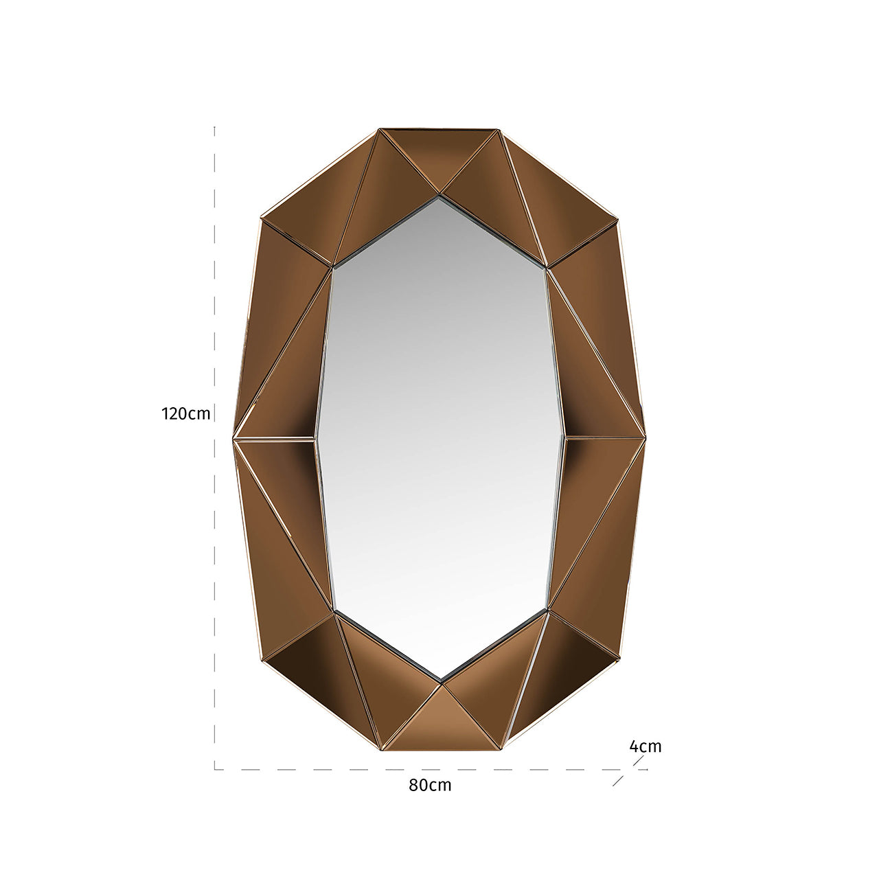 Spogulis Richmond Interiors Jaloe 120/80/4 cm zelts - N1 Home
