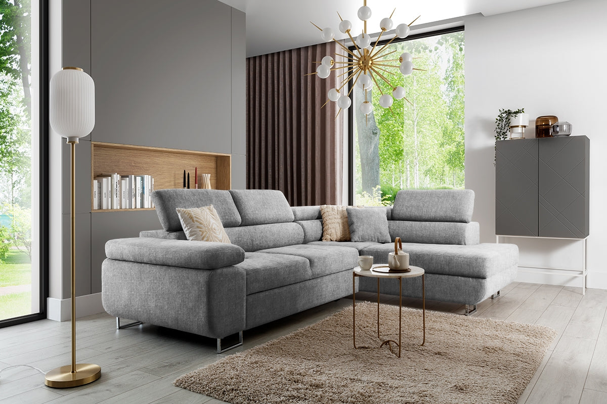 Dīvāns TOKYO labais stūris 277/76-98/201 cm pelēks 2 - N1 Home