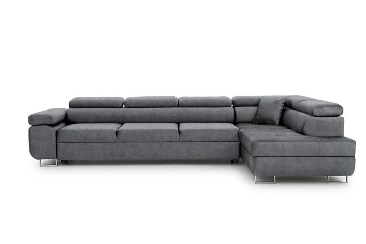 Dīvāns TOKYO M labais stūris 340/76-98/201 cm tumši pelēks - N1 Home