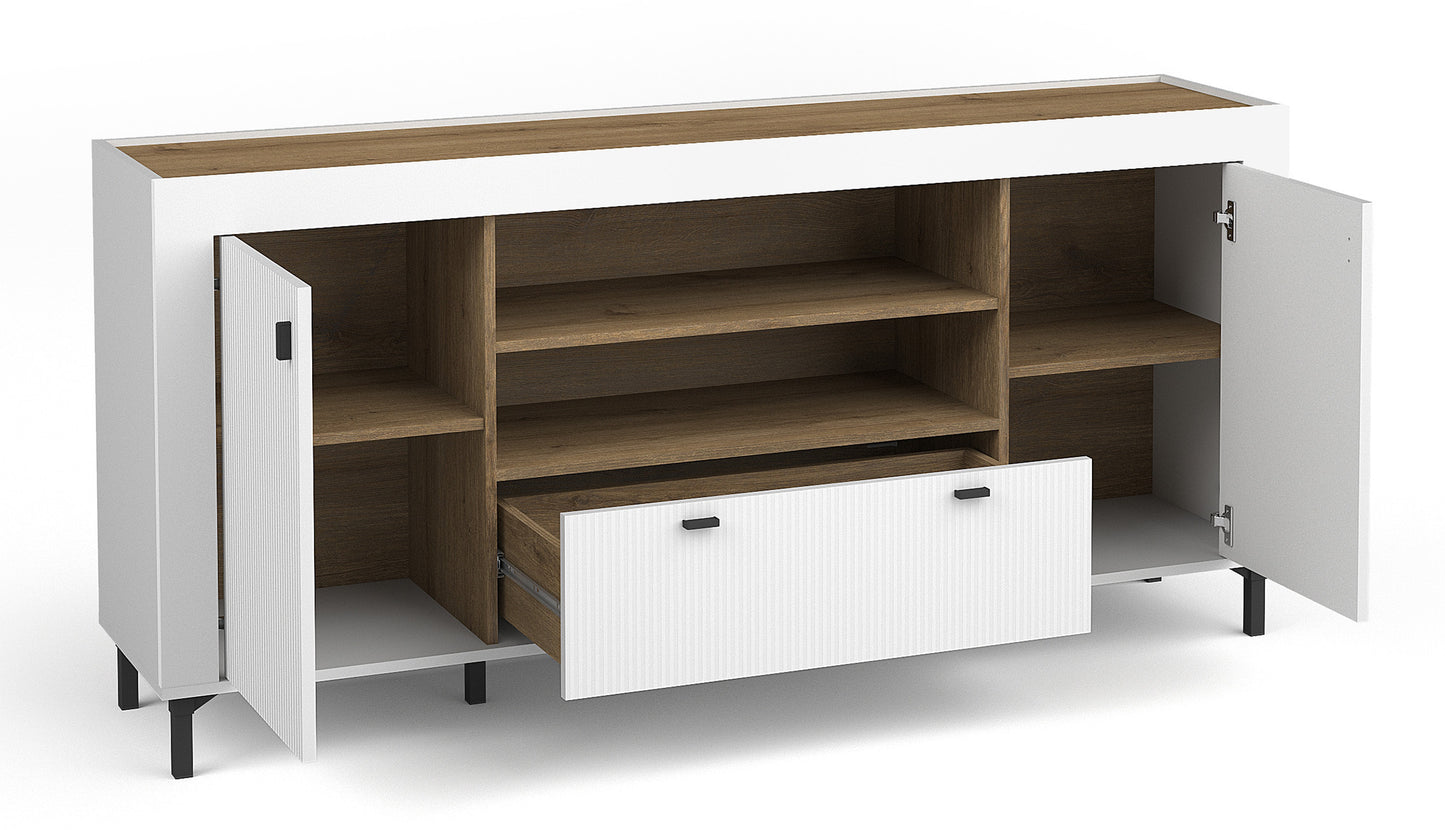 Kumode Lamos 170/77/38 cm balts/melns