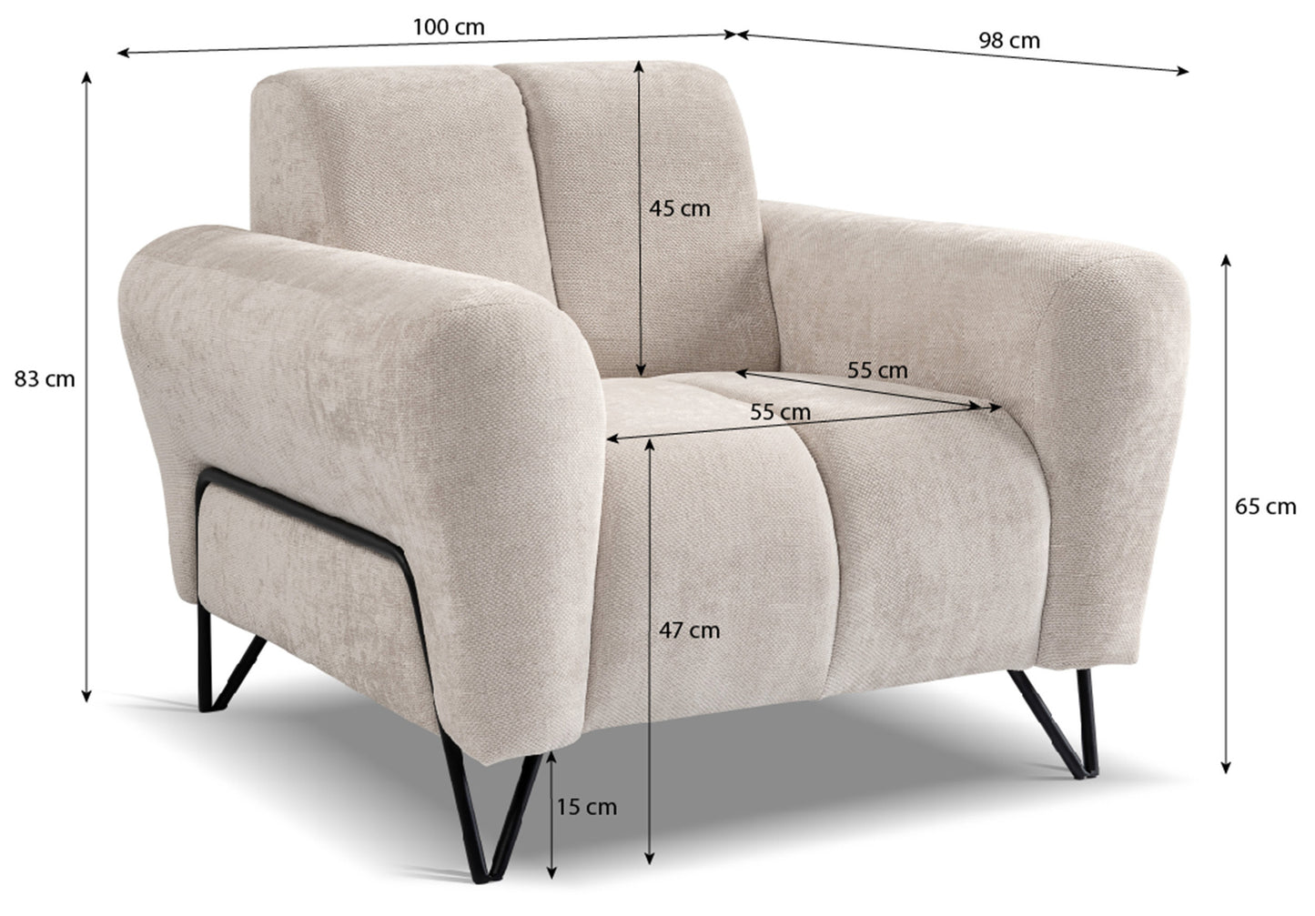 Krēsls Volio 45/83/100/98 cm Storm 85 - N1 Home