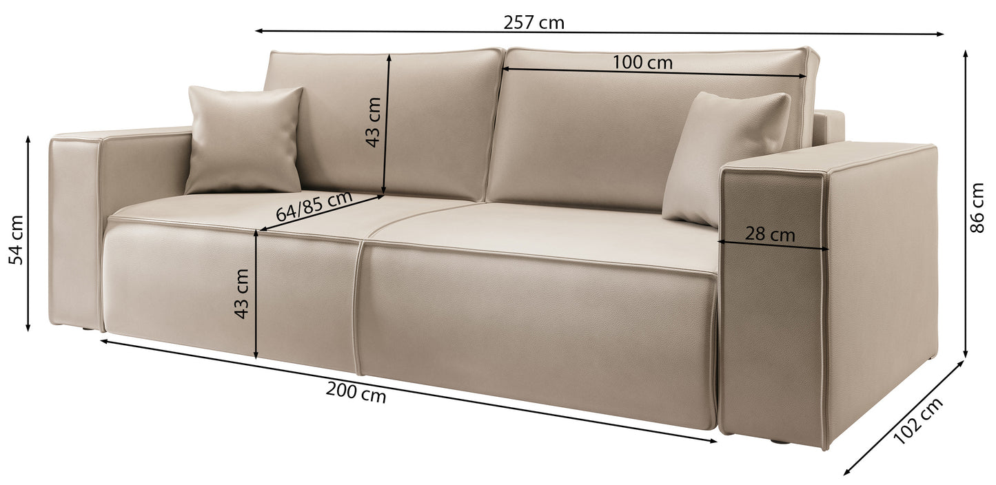 Dīvāns Cuaros 86/257/102 cm Nube 04 - N1 Home