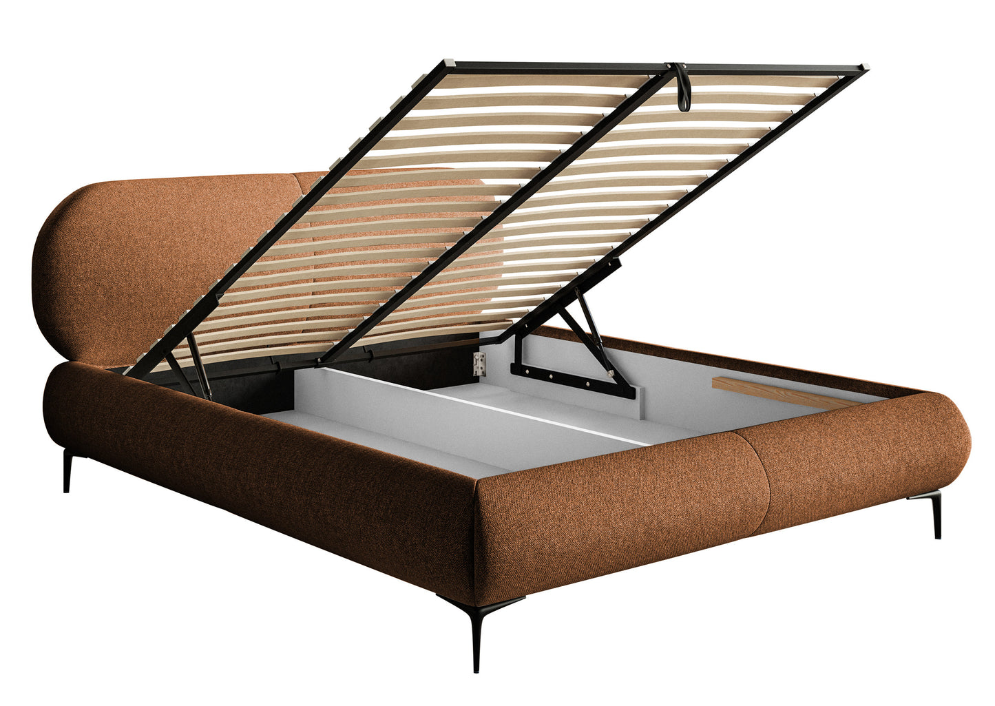 Gulta ar konteineru Valeo 140/160/180x 200 cm Toronto 06 (Lech), melnas kājas - N1 Home