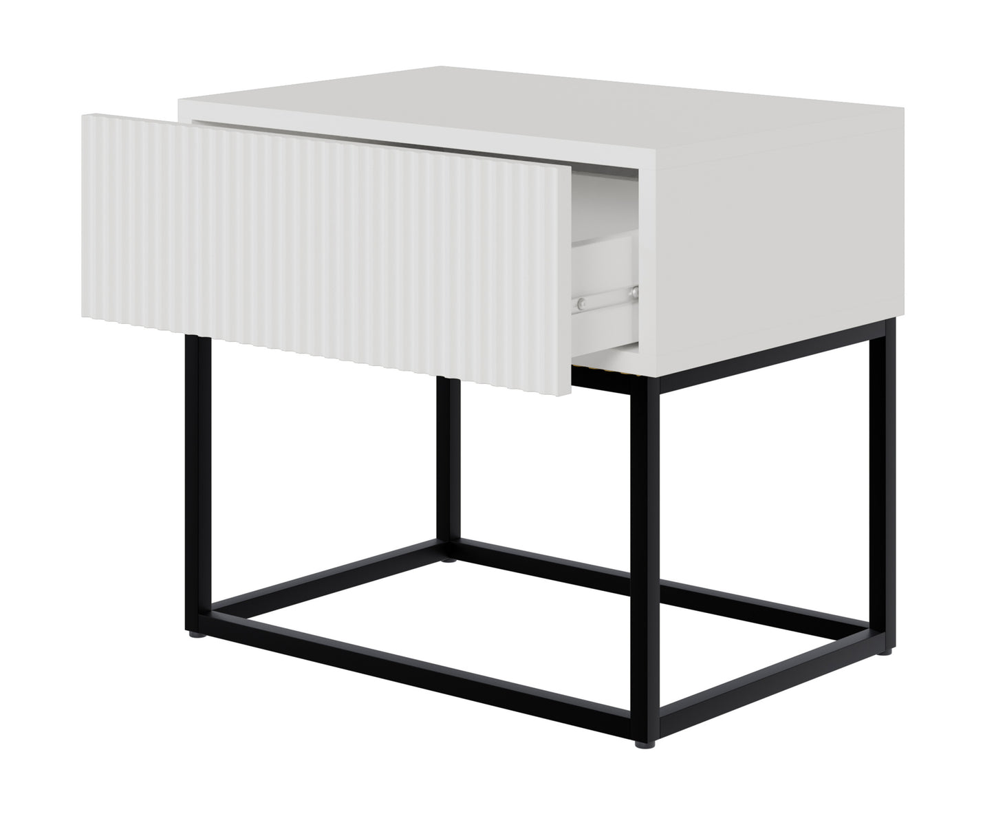 Naktsskapis Velda 50/44/35 cm balts/melns - N1 Home