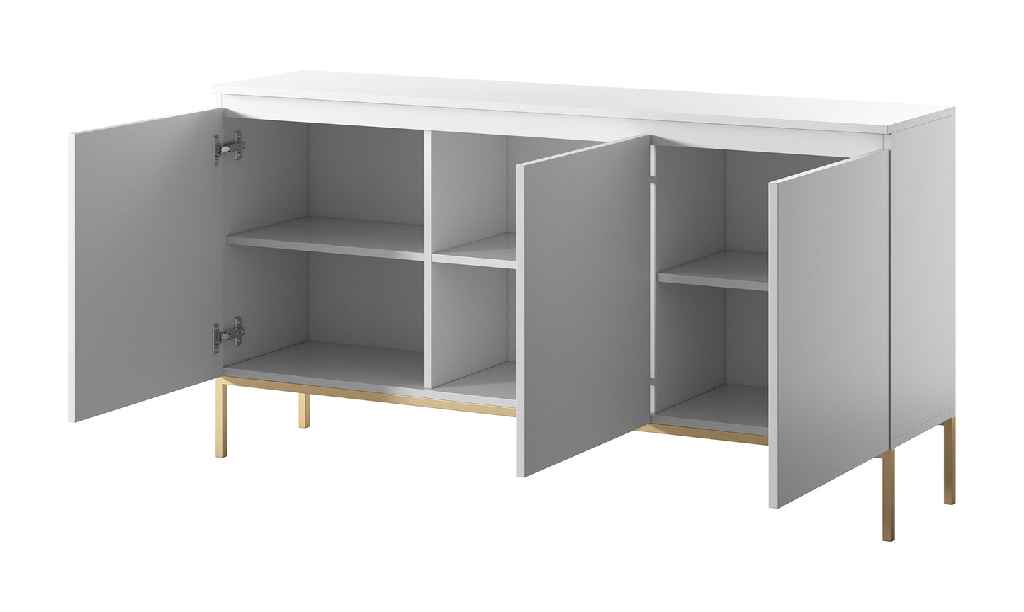 Kumode Bommo 150/77/35 cm balts/zelts