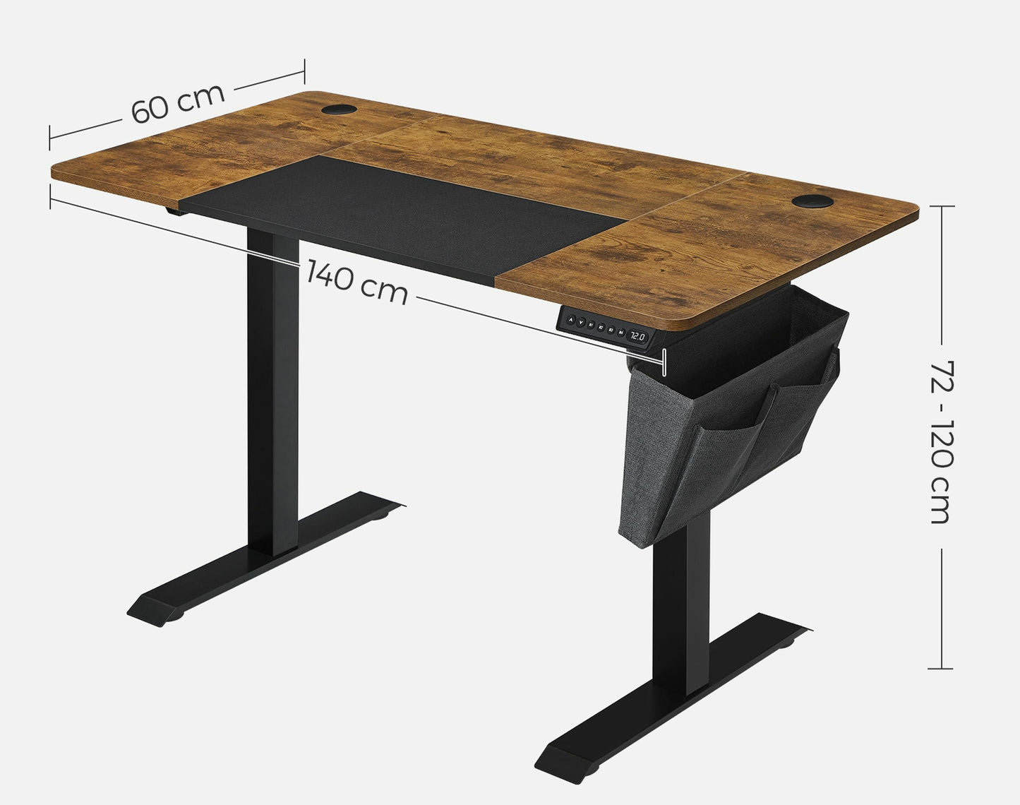 Elektriski regulējams rakstāmgalds TL 140 x 60 x 72-120 cm - N1 Home
