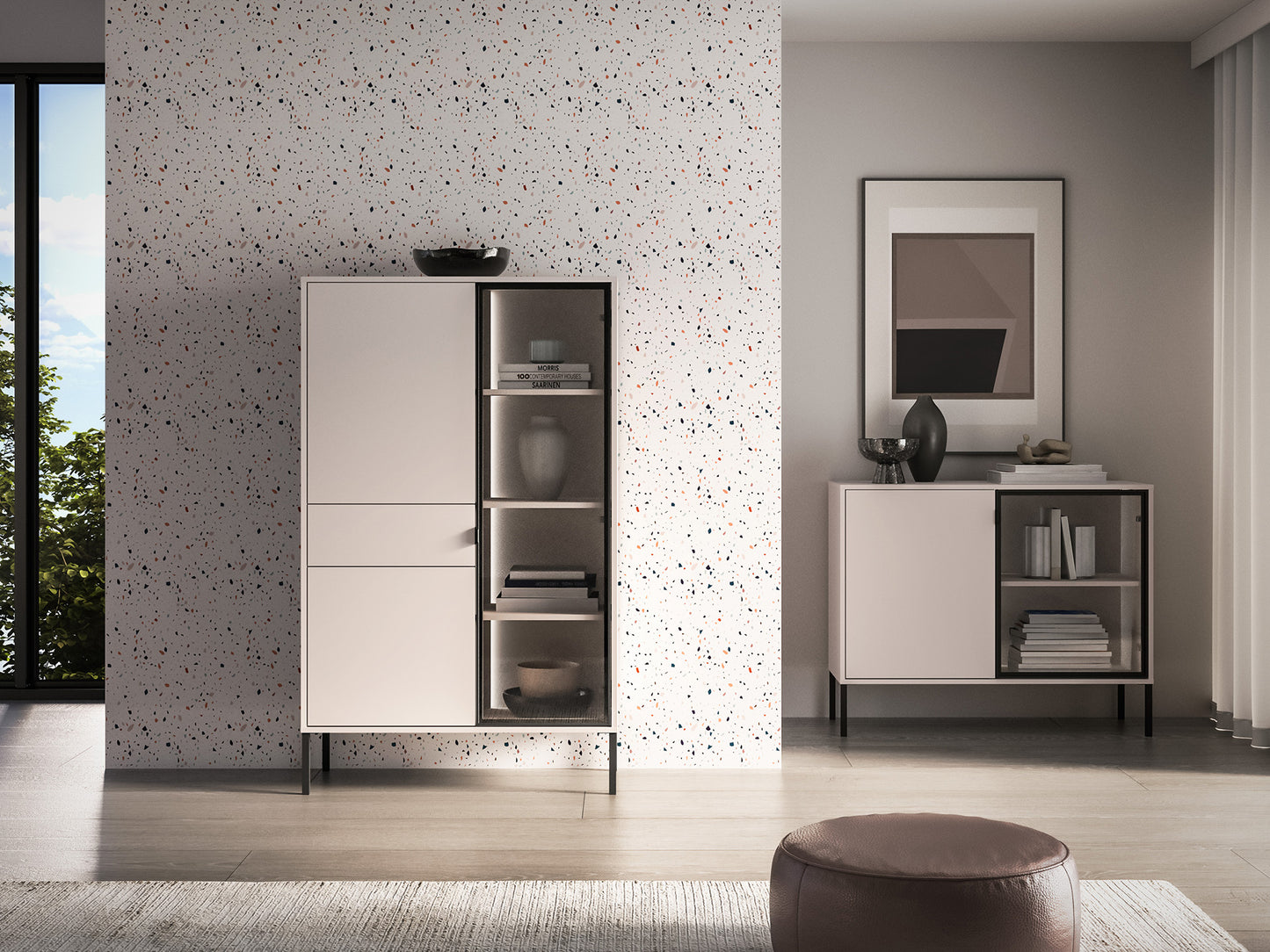 Skapis Baree 92/150/40 cm kašmirs