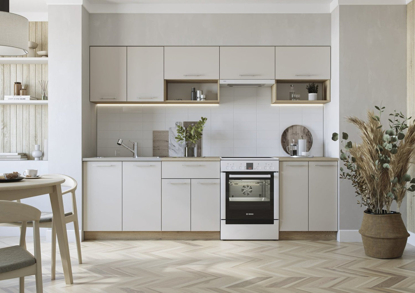 Virtuves komplekts Vio 260/82/60 cm Kremona ozols/kašmirs