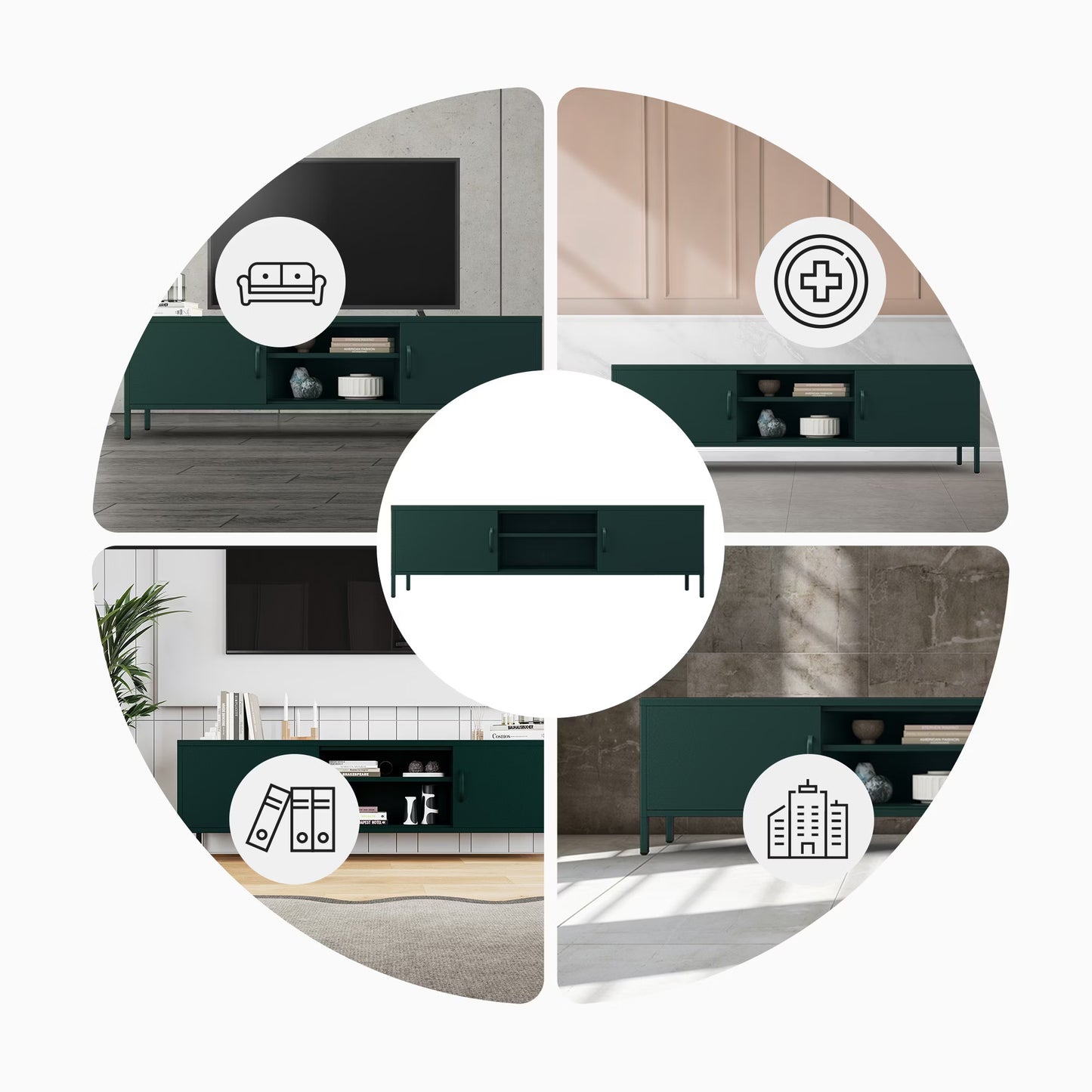 TV skapis/kumode Rosars 170/40/50 cm zils - N1 Home