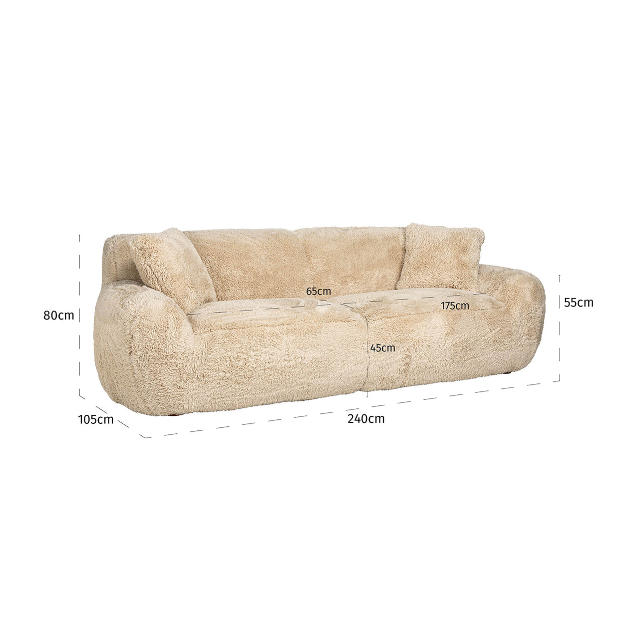 Dīvāns Comfy Richmond Interiors 80/240/105 cm Yakety Yak Sand - N1 Home
