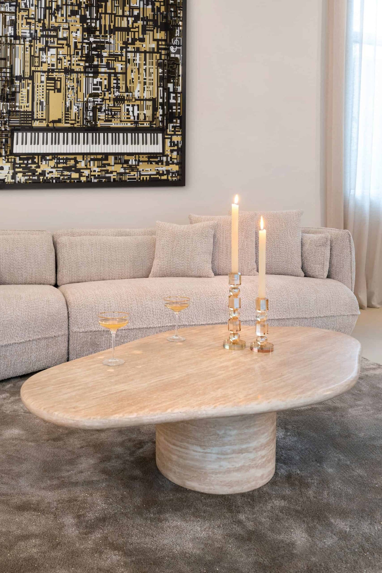 Kafijas galds Fictus Richmond Interiors 130/35/80 cm bēšs - N1 Home