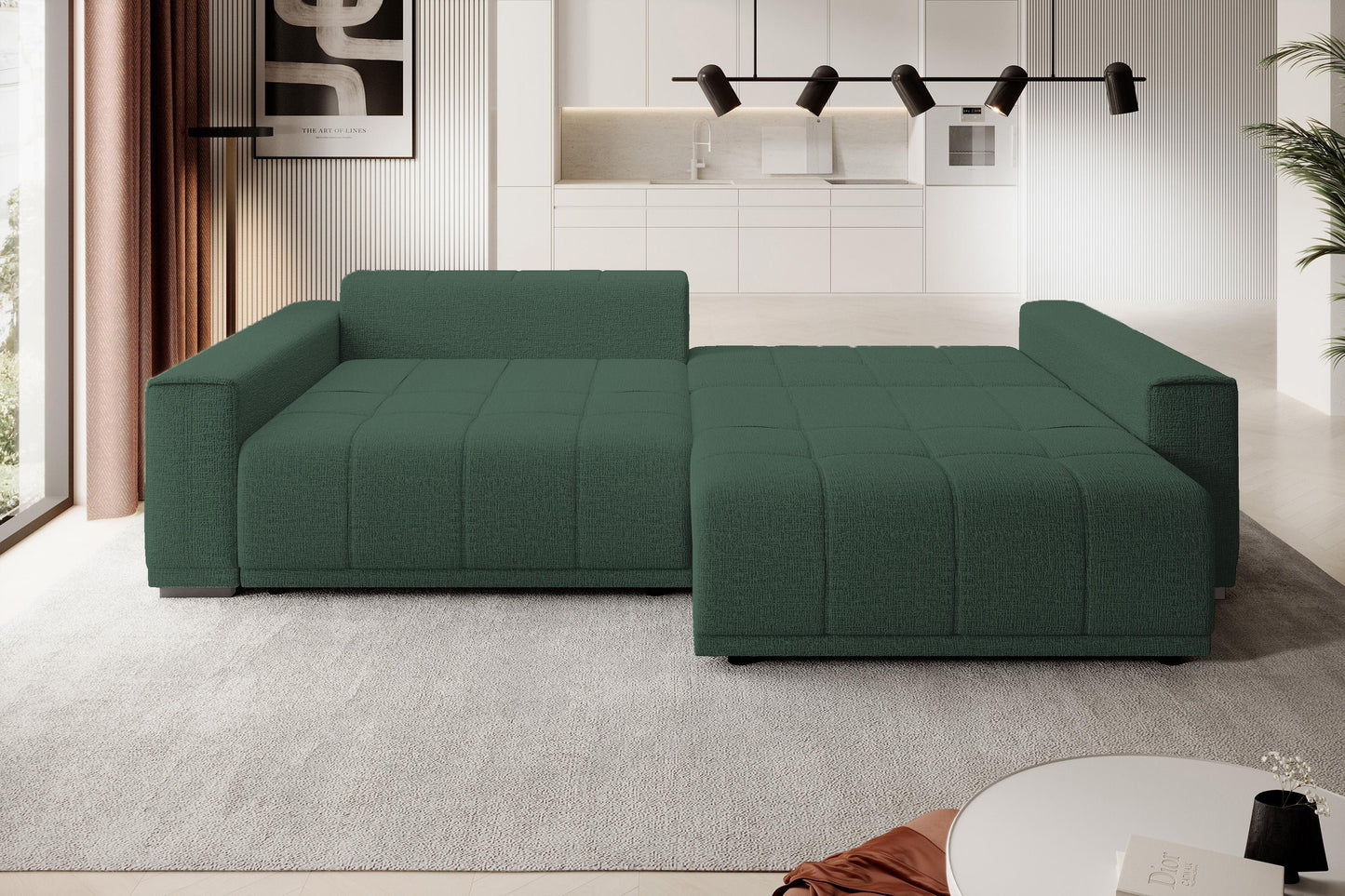 Dīvāns Mots 278/83/130 cm tumši zaļš - N1 Home