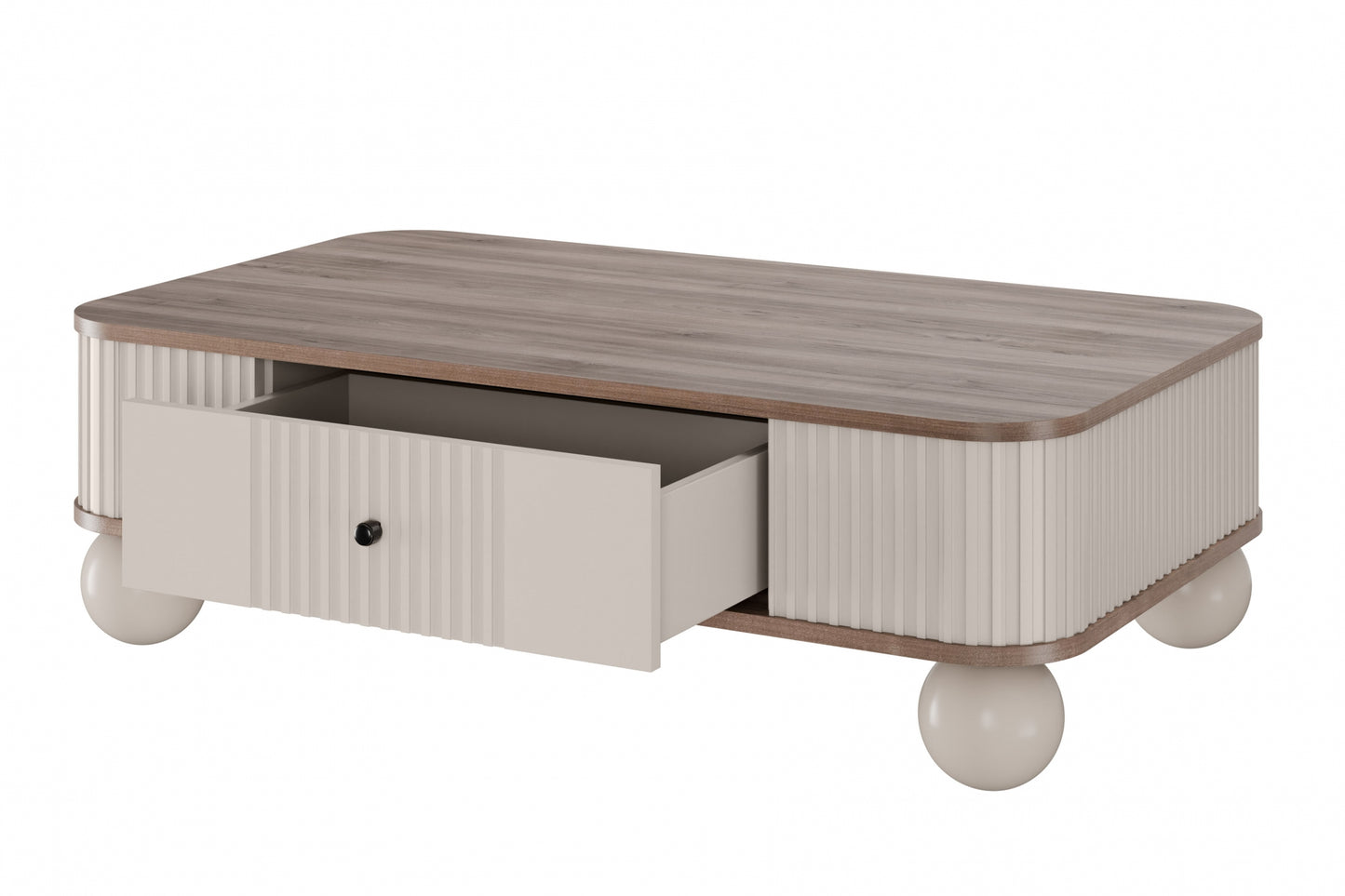 Kafijas galds Vespa 103/32/60 cm kašmirs/rieksts/melns - N1 Home