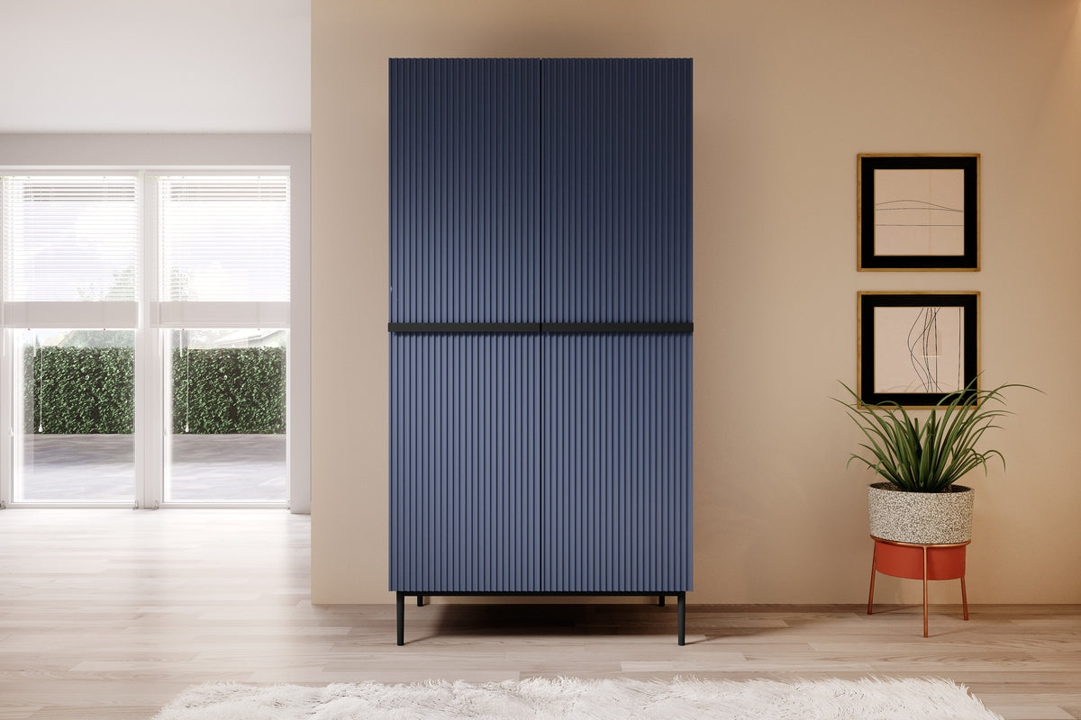 Skapis AUSTIN ar atvilktņas melns 100/220/62 zils - N1 Home