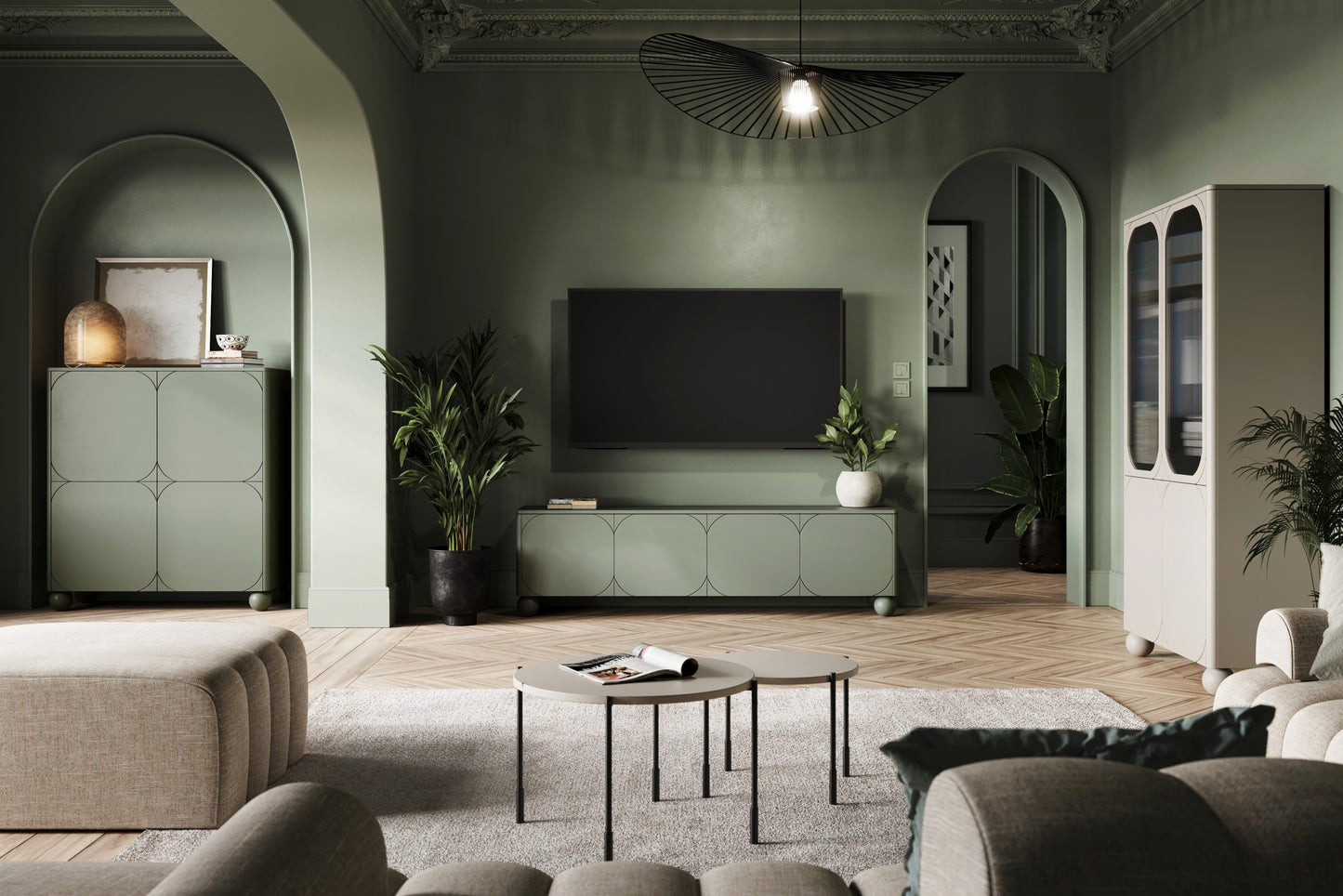 Kumode RTV BARI II ar atvilktnes 200/57/45 olives - N1 Home