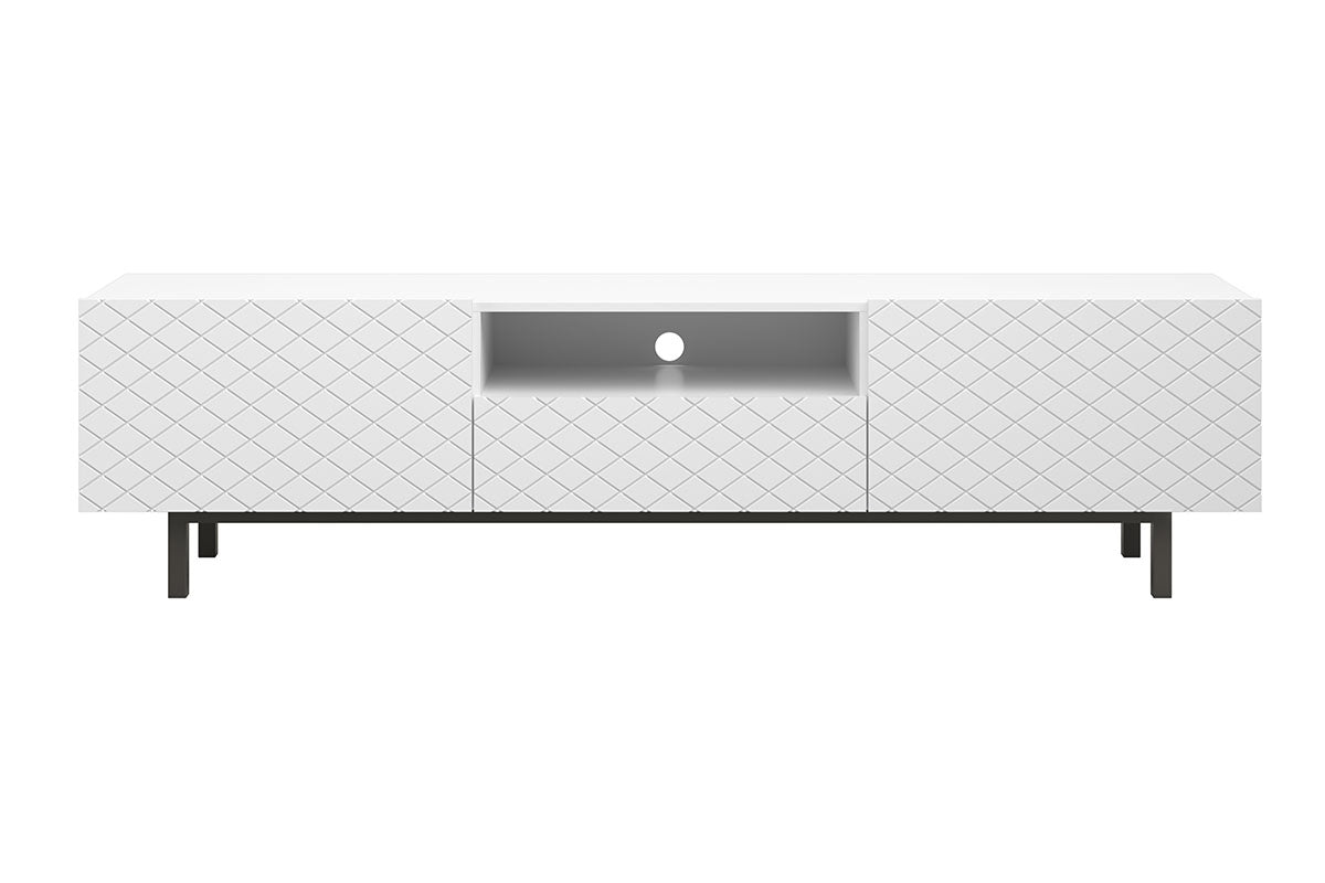 LUKKA II RTV kumode 190/49/42 melnas kājas/balts - N1 Home