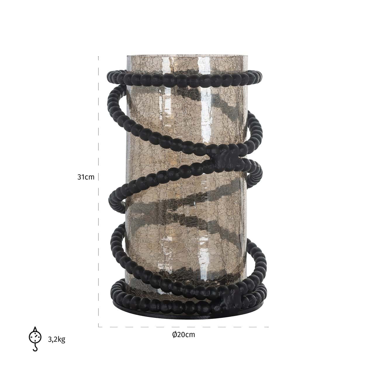 Svečturis Edison Richmond Interiors 31/20/20 cm melns