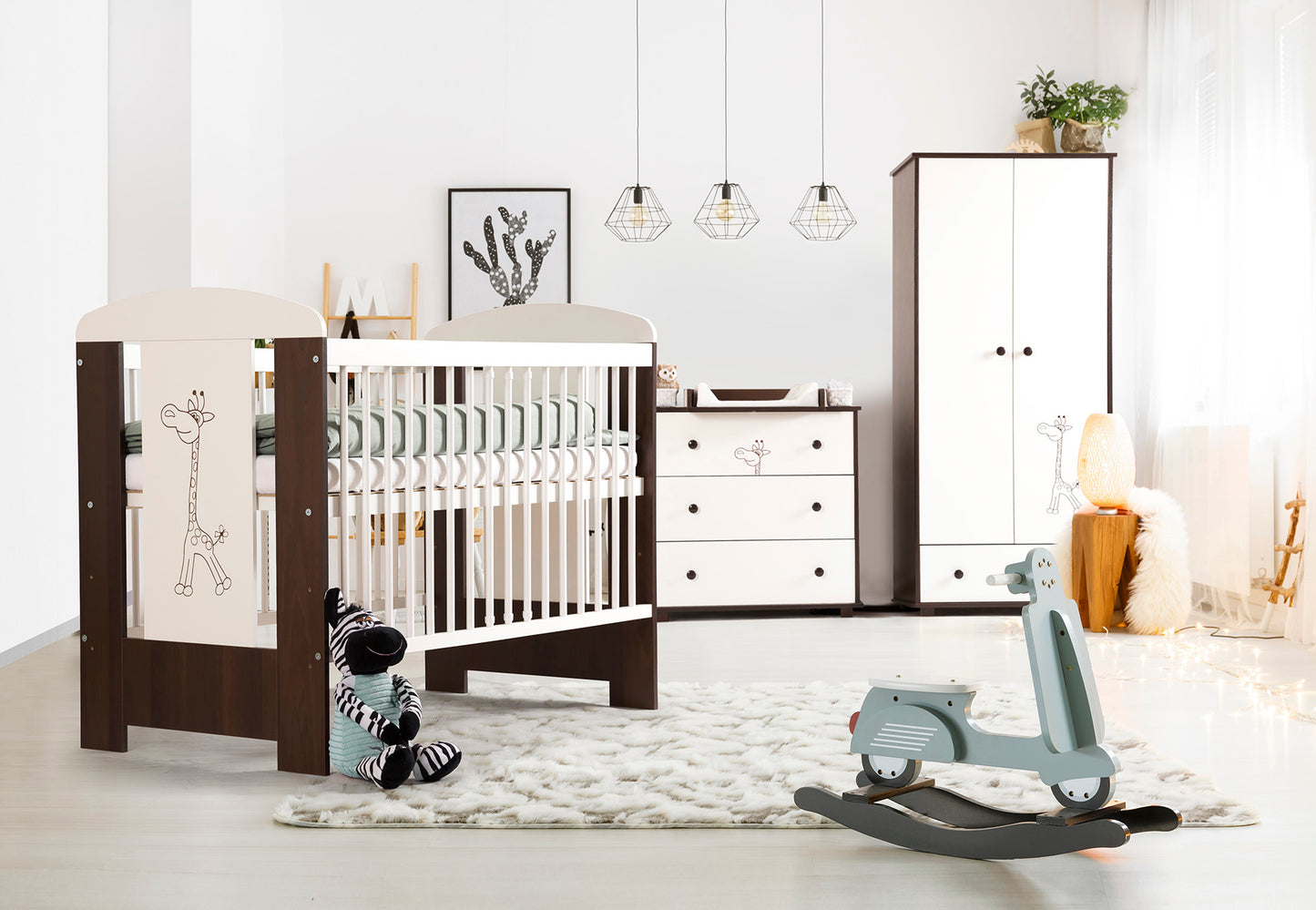 Kumode Žirafe 86 /85 /48 cm balts-valrieksts - N1 Home