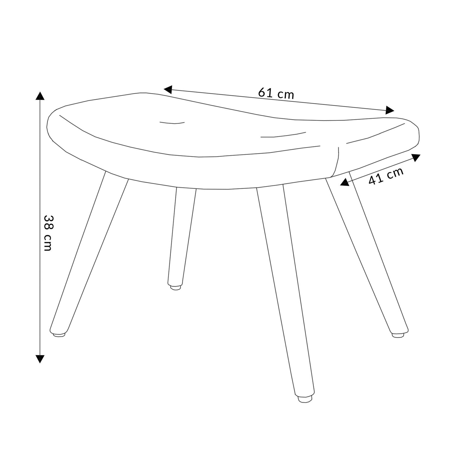Kāju krēsls MOSS tumši zils 61x41x38 cm - N1 Home