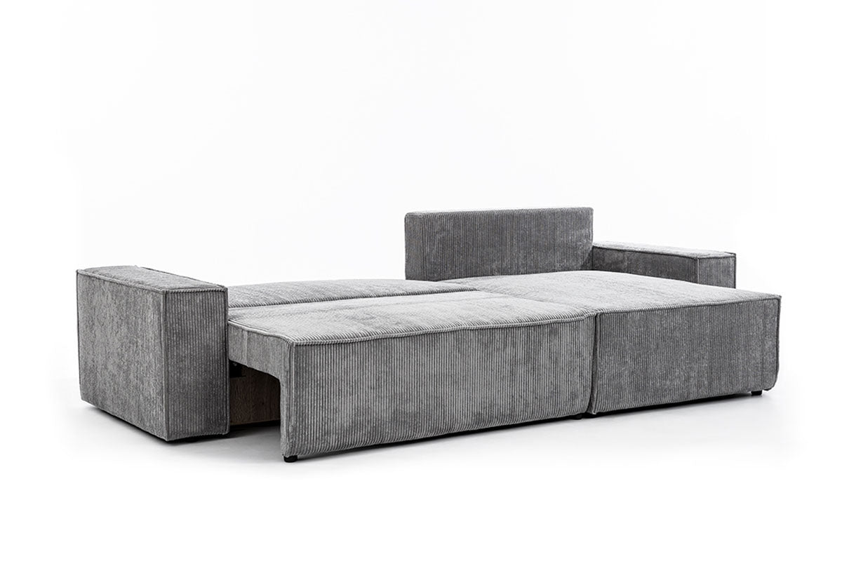 Dīvāns FIBI M  labais stūris 283/90-77/144 cm pelēks - N1 Home