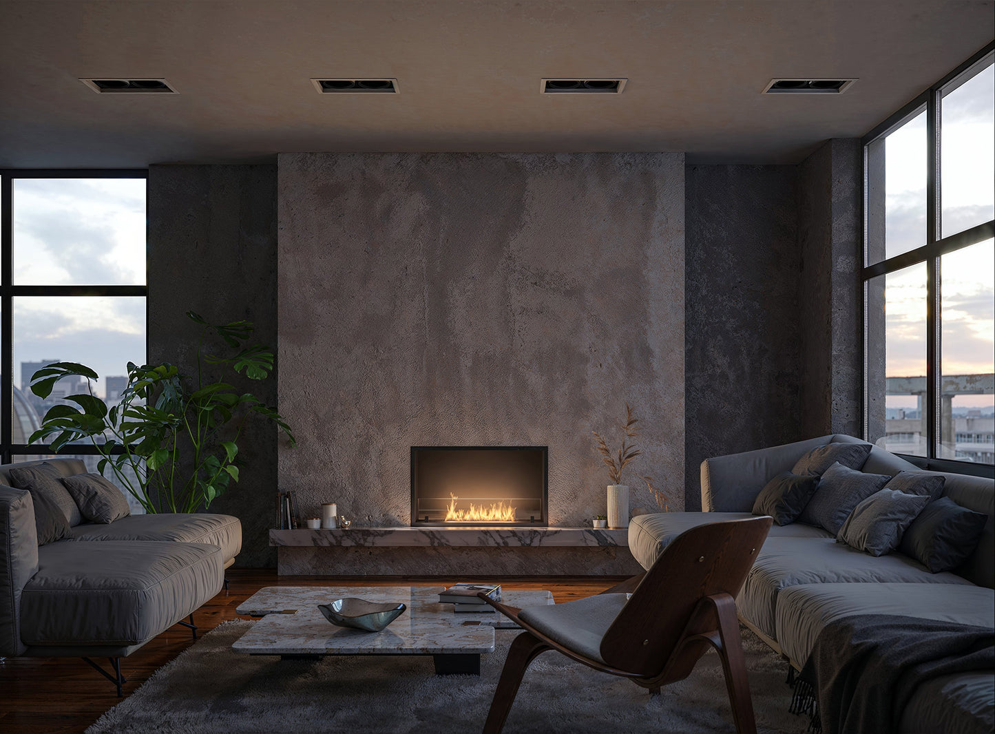 Biokamīns Slim inside Blan 84;104;124;154;204/59/25;30 cm melns - N1 Home