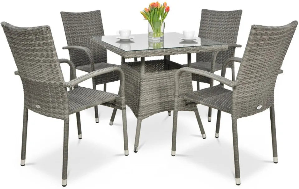 Galda Lugi 80/80/74 cm delfīnu pelēks - N1 Home