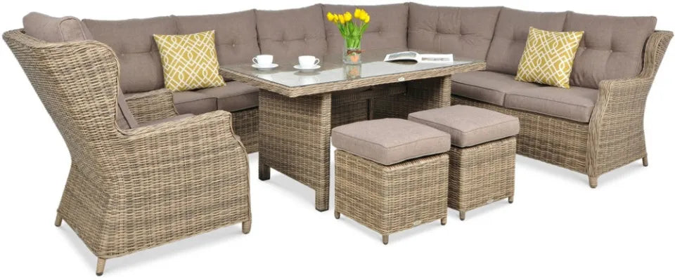 Ēdamgalda komplekts Dova 306/246/87 cm brūns - N1 Home