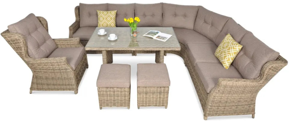 Ēdamgalda komplekts Dova 306/246/87 cm brūns - N1 Home