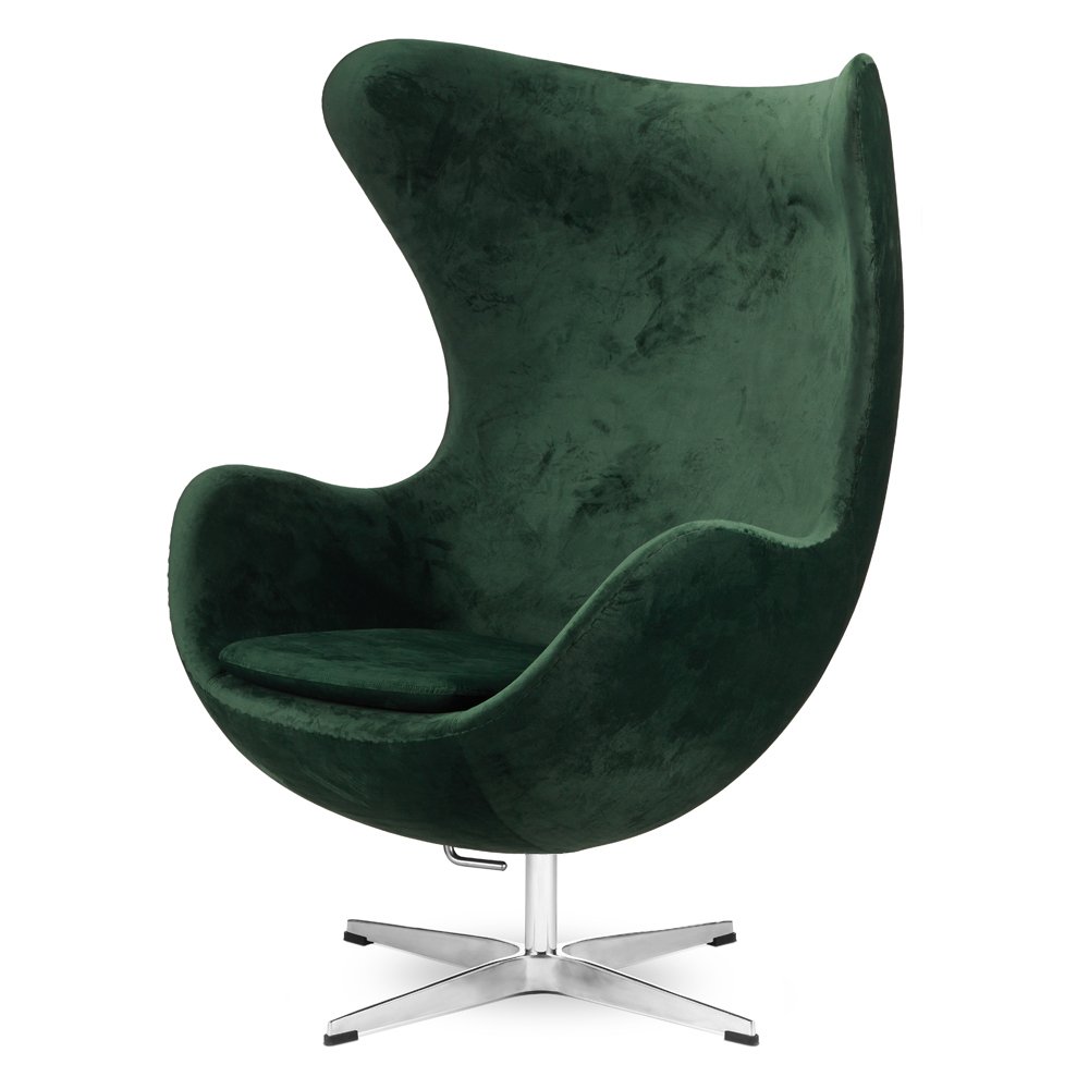 Krēsls Dot Design Treviso Jajo samta 85/113/76 cm tumši zaļs /hroms - N1 Home