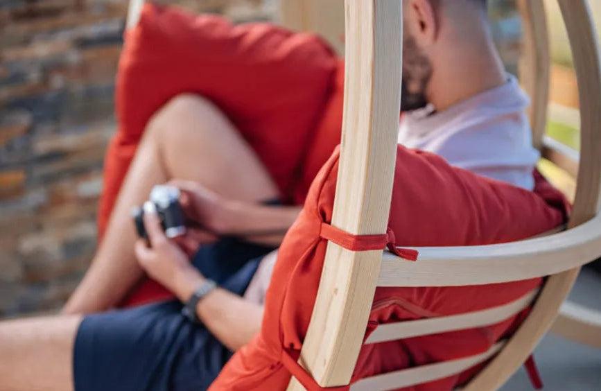 Koka piekaramais krēsls Zoli 120/183/230 cm zaļš - N1 Home