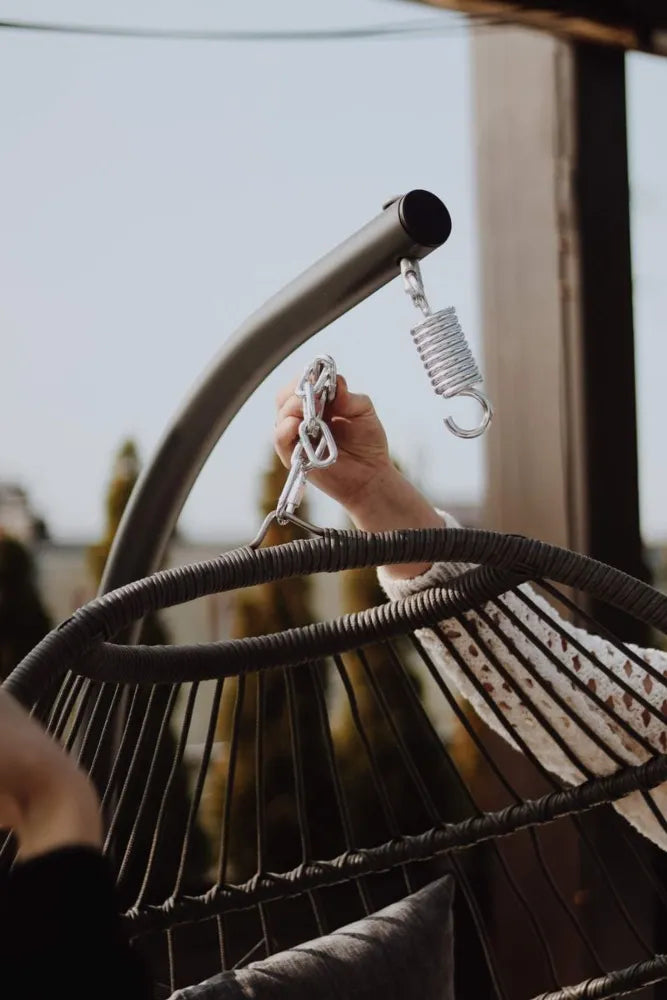 Kokona piekaramais krēsls Harmo  84/187/66 cm pelēks - N1 Home