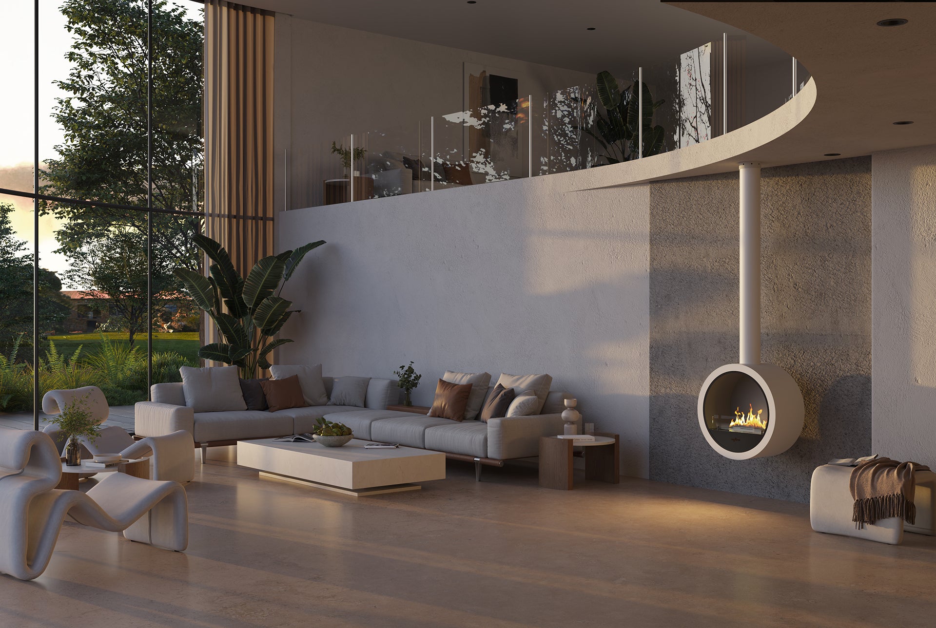 Biokamīns Incyrk 70/35/150 cm pelēks - N1 Home