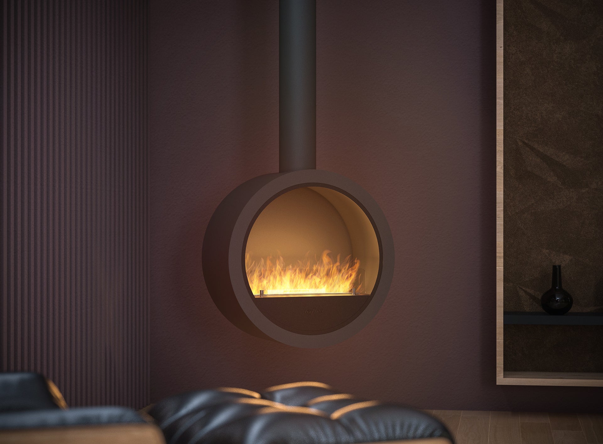 Biokamīns Incyrk 70/35/150 cm sarkans - N1 Home