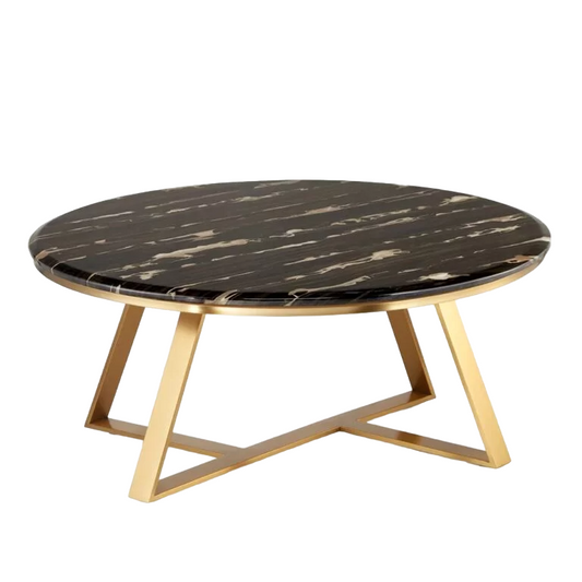 Kafijas galdiņs Dot Design Vinclar marmors 91x40 cm Zelts / Melns marmors - N1 Home