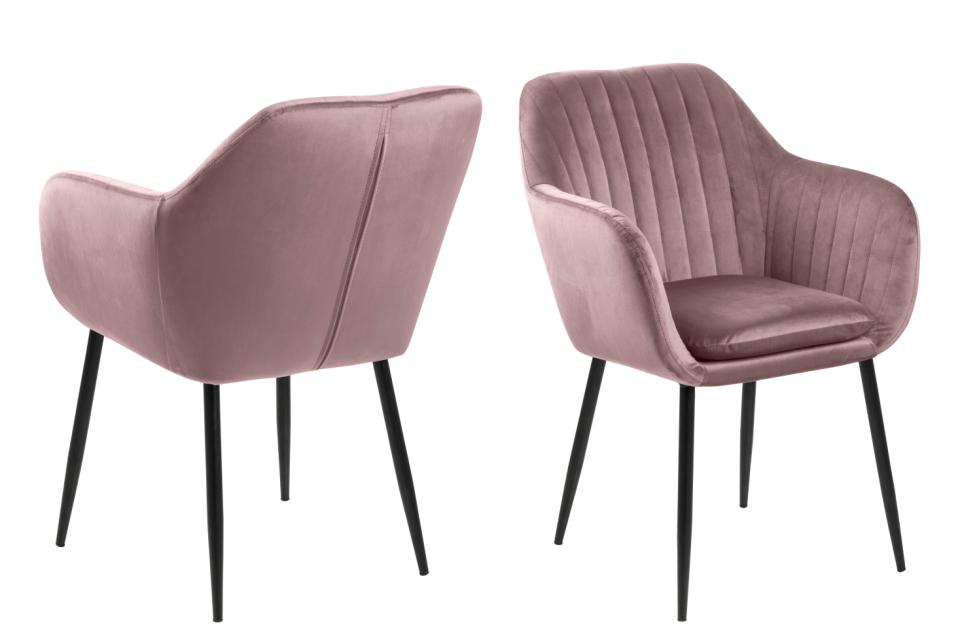 Krēsls Emil 57/61/83 cm putekļainā roze/melns - N1 Home