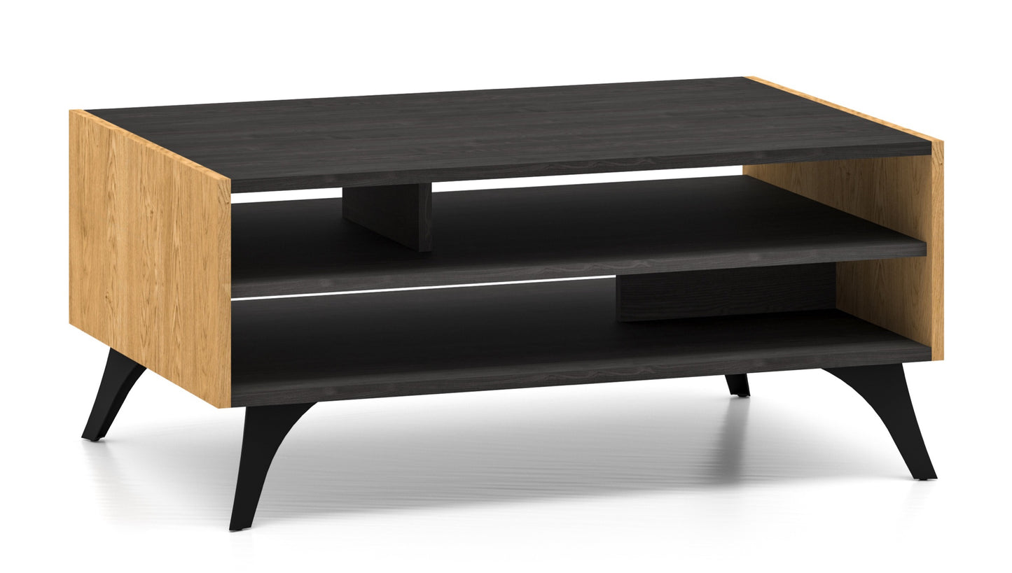 Kafijas galds Toskana 90/40/60 cm ozols/melns