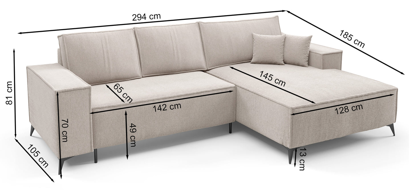 Dīvāns Hendrik 294/81/185 cm Aragon 39