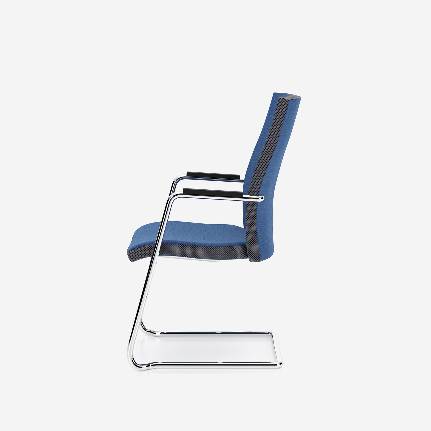 Konferenču krēsls Uno 64/97/55 cm zils/hroms - N1 Home