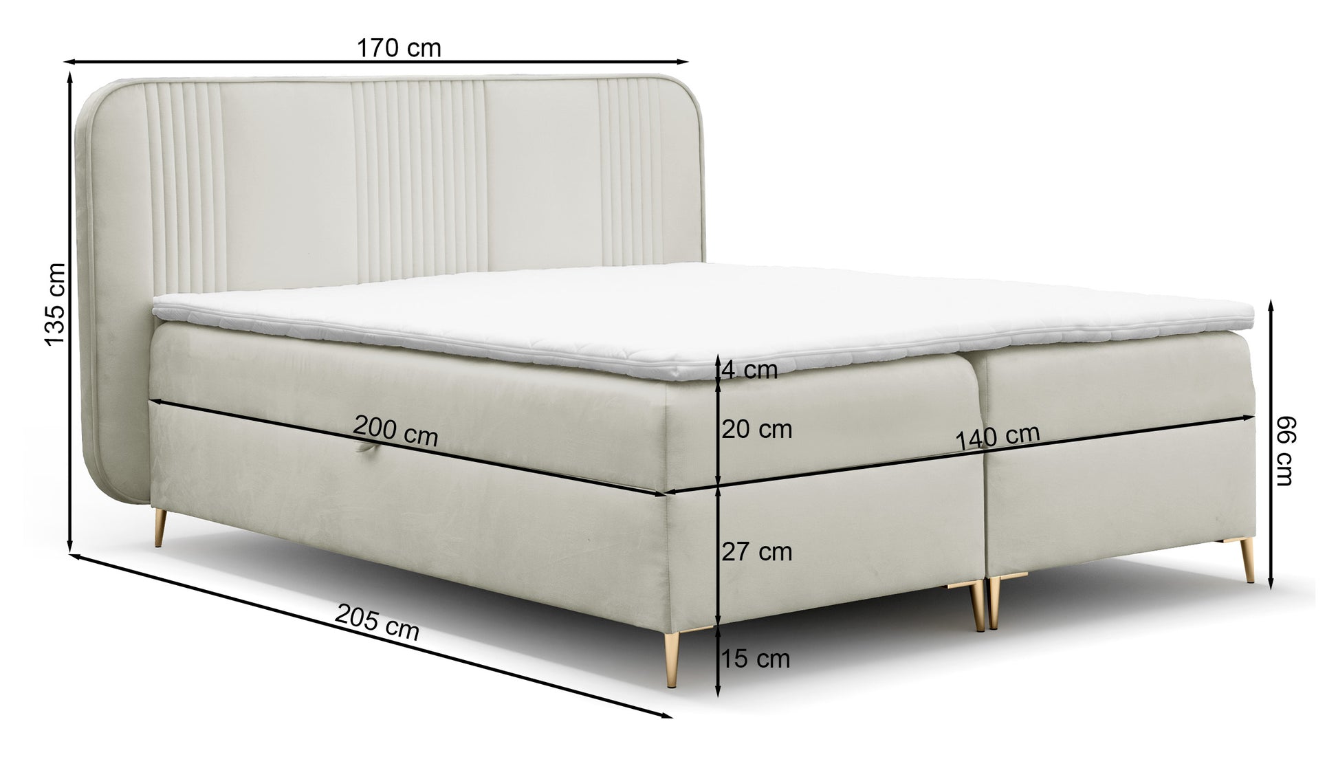 Kontinentālā gulta Clarens 140/160/180x200 cm Magic Velvet 2263 - N1 Home