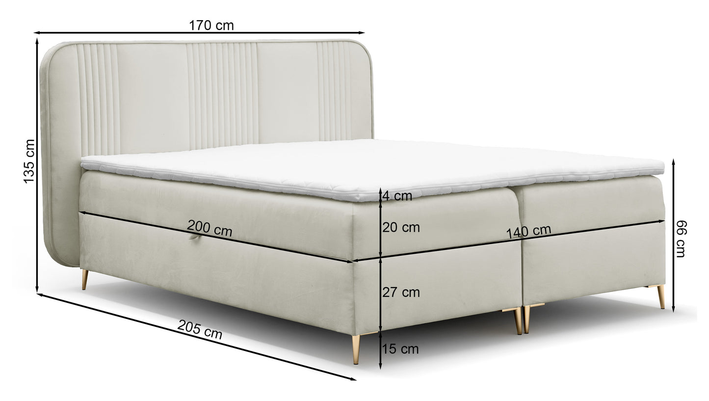 Kontinentālā gulta Clarens 140/160/180x200 cm Magic Velvet 2239 - N1 Home