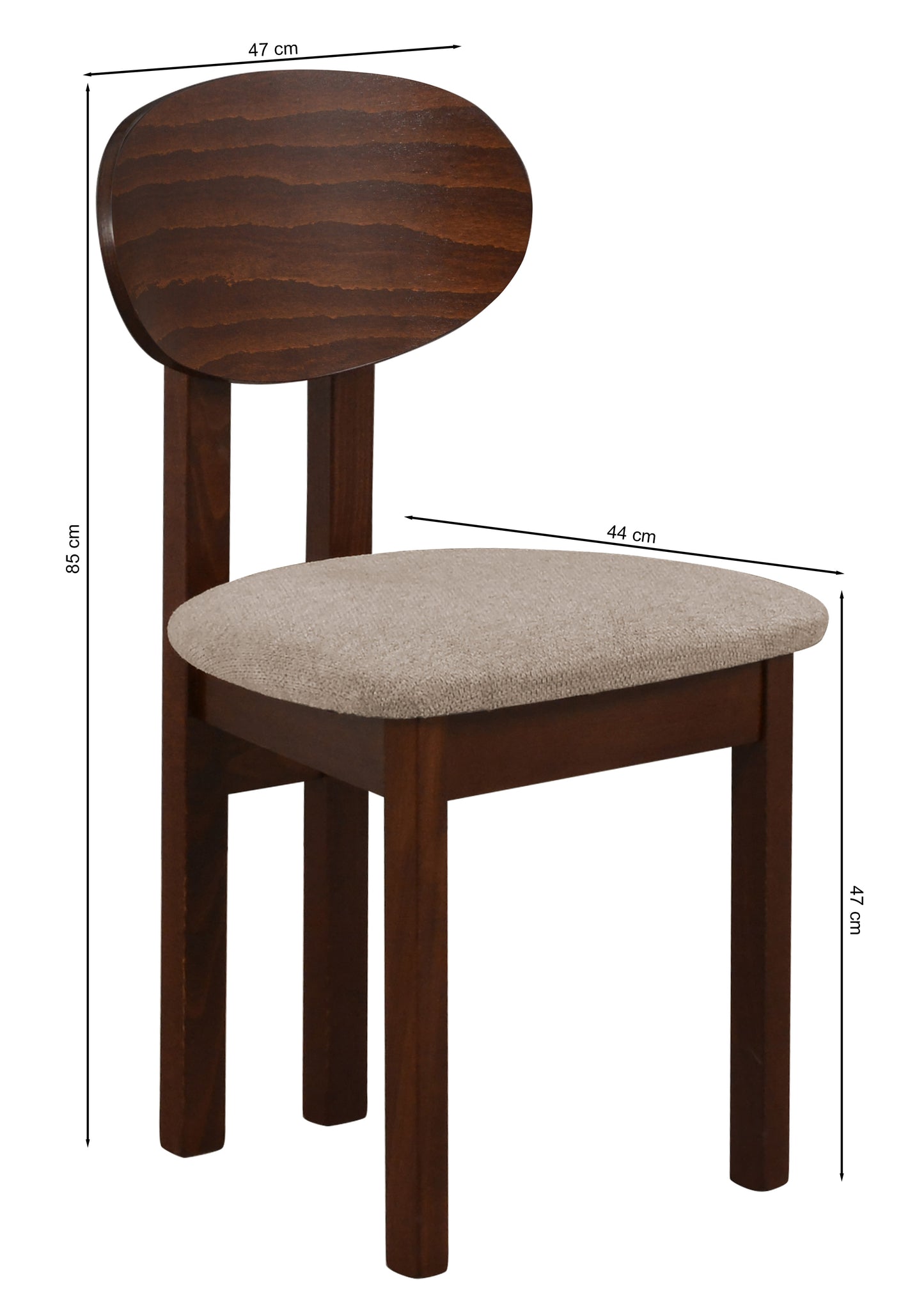 Krēsls Venaja 47/85/44/47 cm valrieksts/bēšs