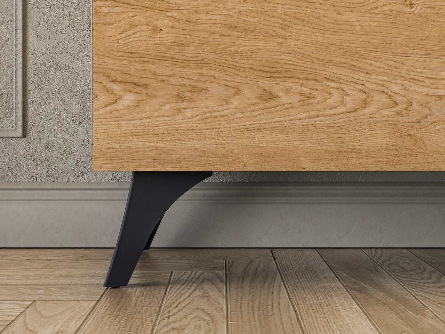 Skapis Toskana 152/94/38 cm ozols/melns - N1 Home