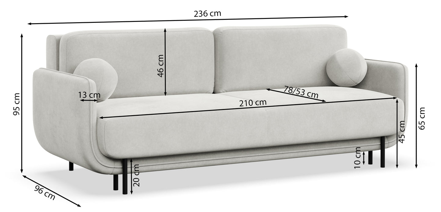 Dīvāns Oplar 236/95/96 cm Polo 875