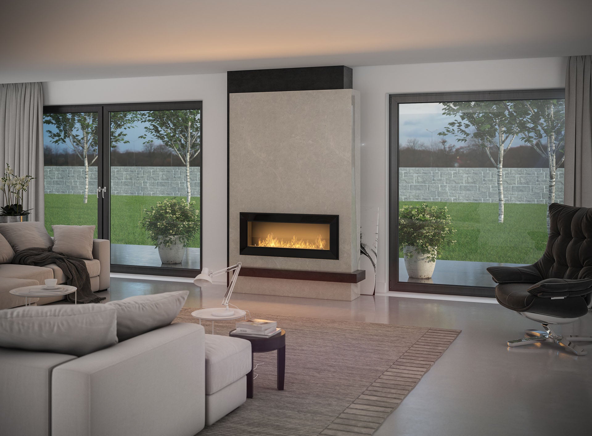 Biokamīns Frams 1200 120/49/20 cm melns - N1 Home