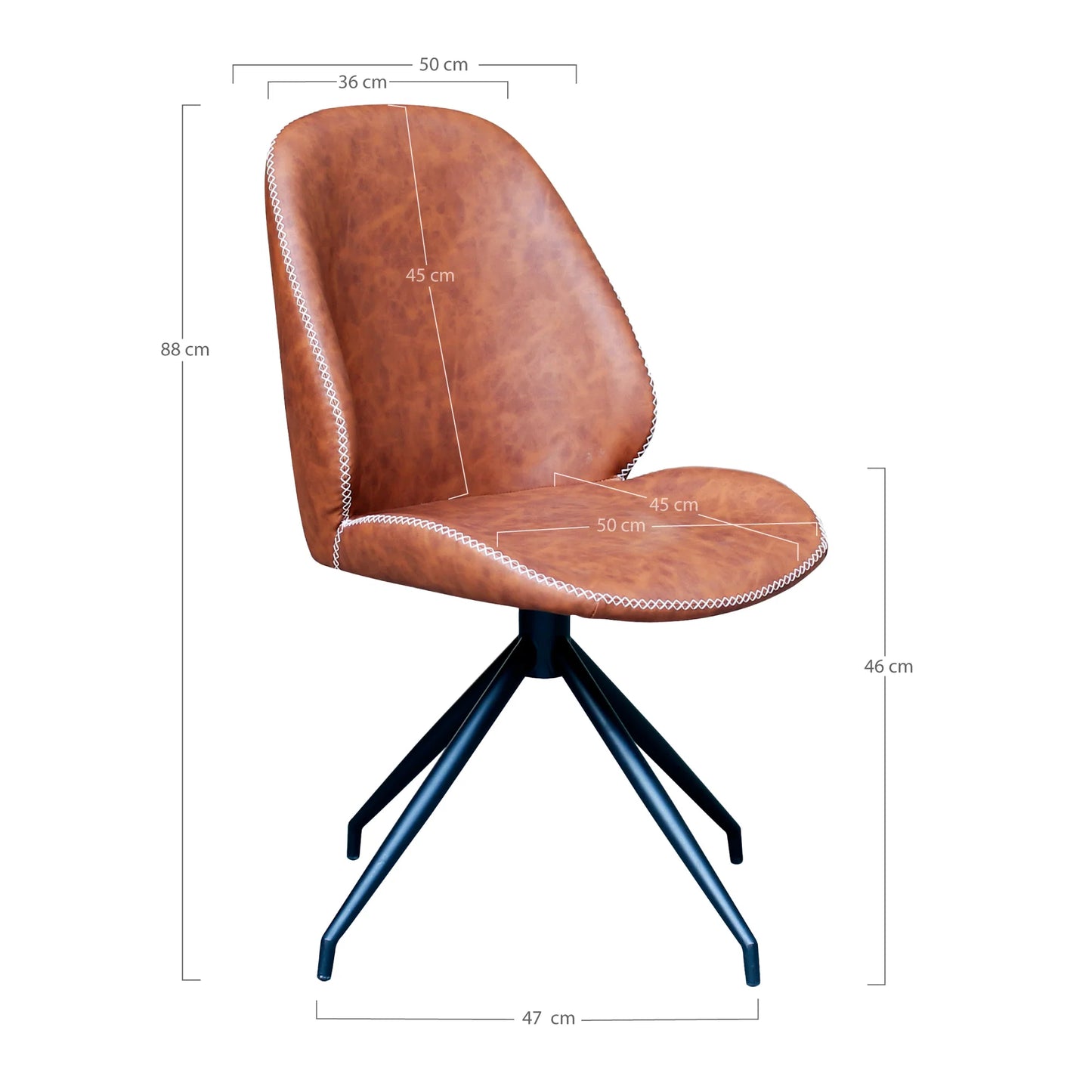 Krēsls Montias 50/60/88 cm brūns