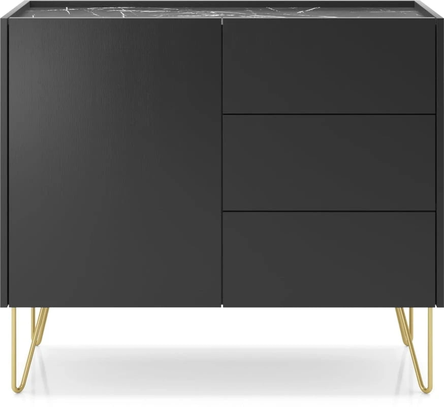 Kumodes Harmi 97/37/83 cm melns - N1 Home