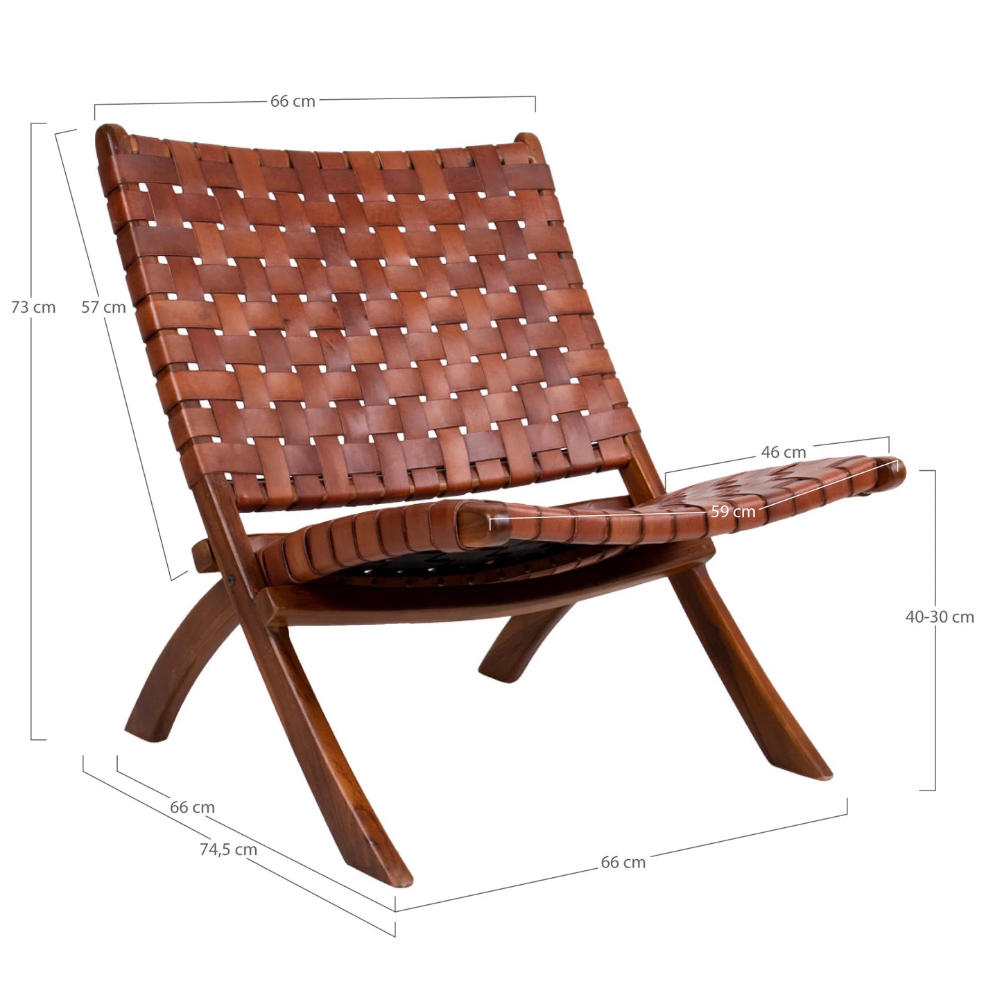 Krēsls Pergoff Nordic 66/74/73 cm melns